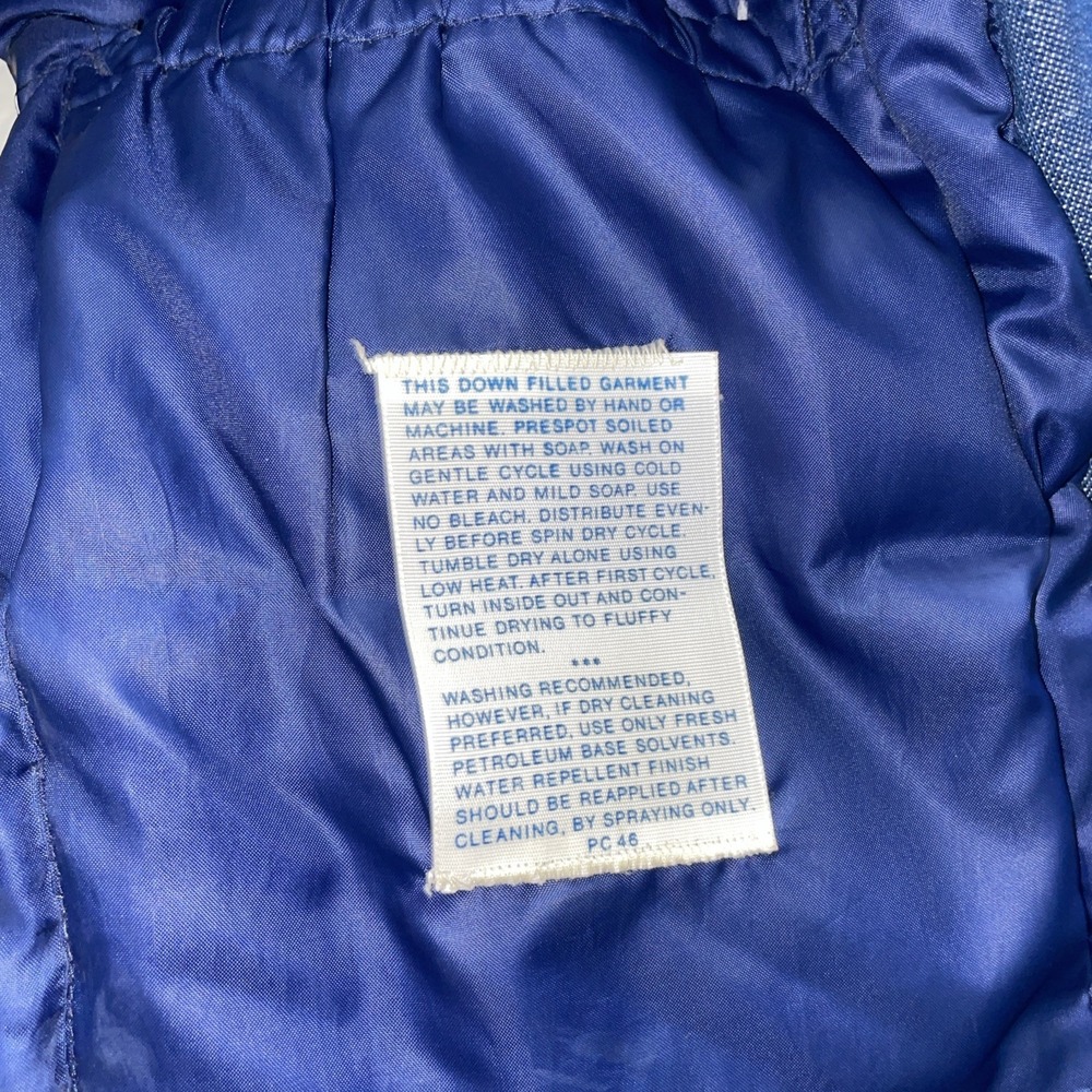RARE VINTAGE 1970s Ski Levi's [ORANGE TAB] Goose Down Denim Vest Size L - Picture 7 of 10